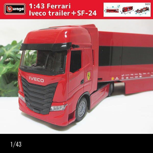 1/43フェラーリ/IVECOトレーラー/F1カー(SF-24)搭載/RACING HAULER