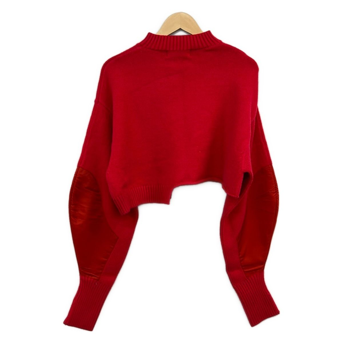 HeRIN.CYE(へリン ドット サイ) 長袖セーター サイズF レディース美品  レッド ハイネック/ショート丈 HeRIN.CYE(へリン ドット サイ) 長袖セーター サイズF レディース美品