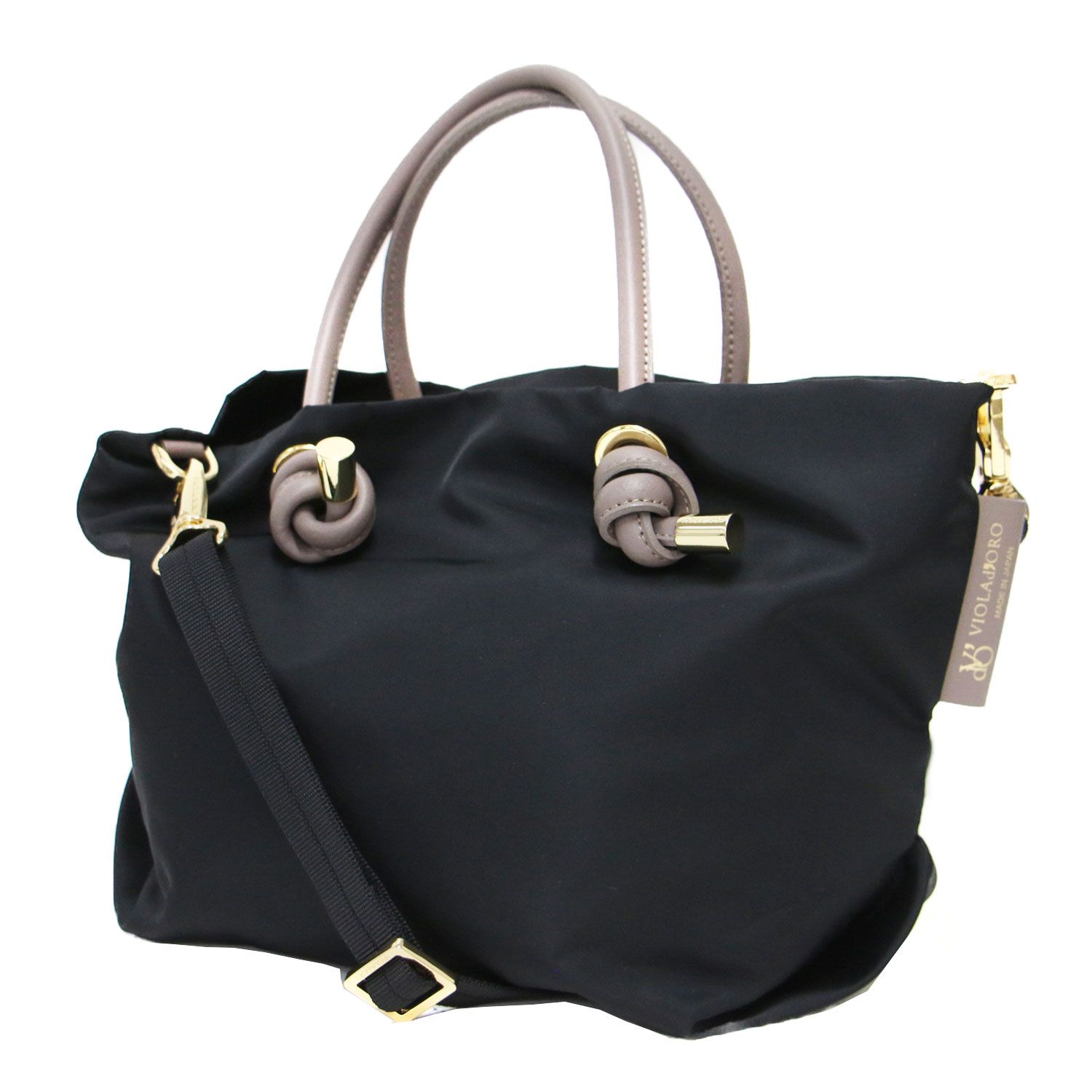 美品】VIOLAd ORO ヴィオラドーロ バッグ ブラック トープ サイズ:S 