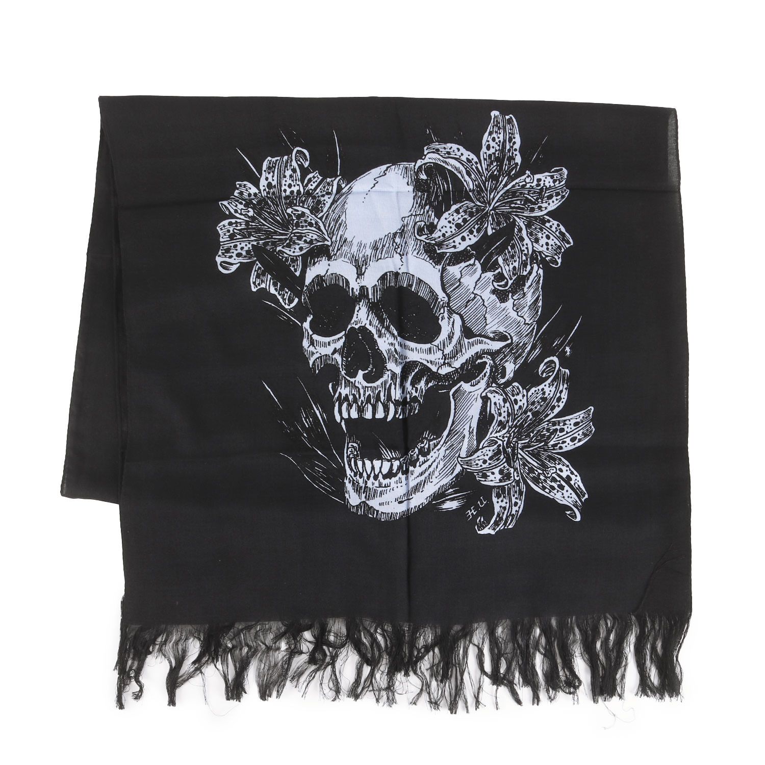 【新品】SUNDINISTA EXPERIENCE サンディニスタ エクスペリエンス | magical design スカル レーヨン / シルク ストール (DEDICATED STOLE) | ブラック 黒 | ブランド コラボ アイテム【メンズ】 新品】SUNDINISTA EXPERIENCE サンディニスタ エクスペリエンス