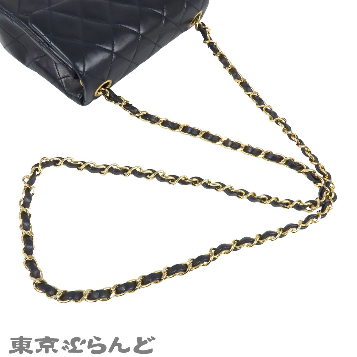 シャネル CHANEL チェーンショルダーバッグ ネイビー 紺 ゴールド金具 