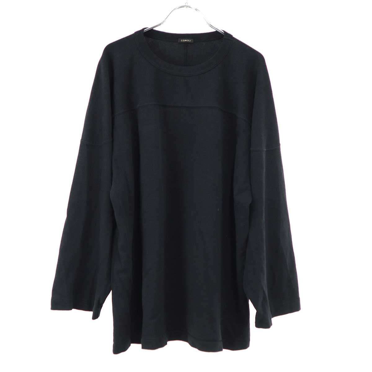 COMOLI コモリ 23AW フットボールTシャツ Y03-05004 ブラック 3-商品の 