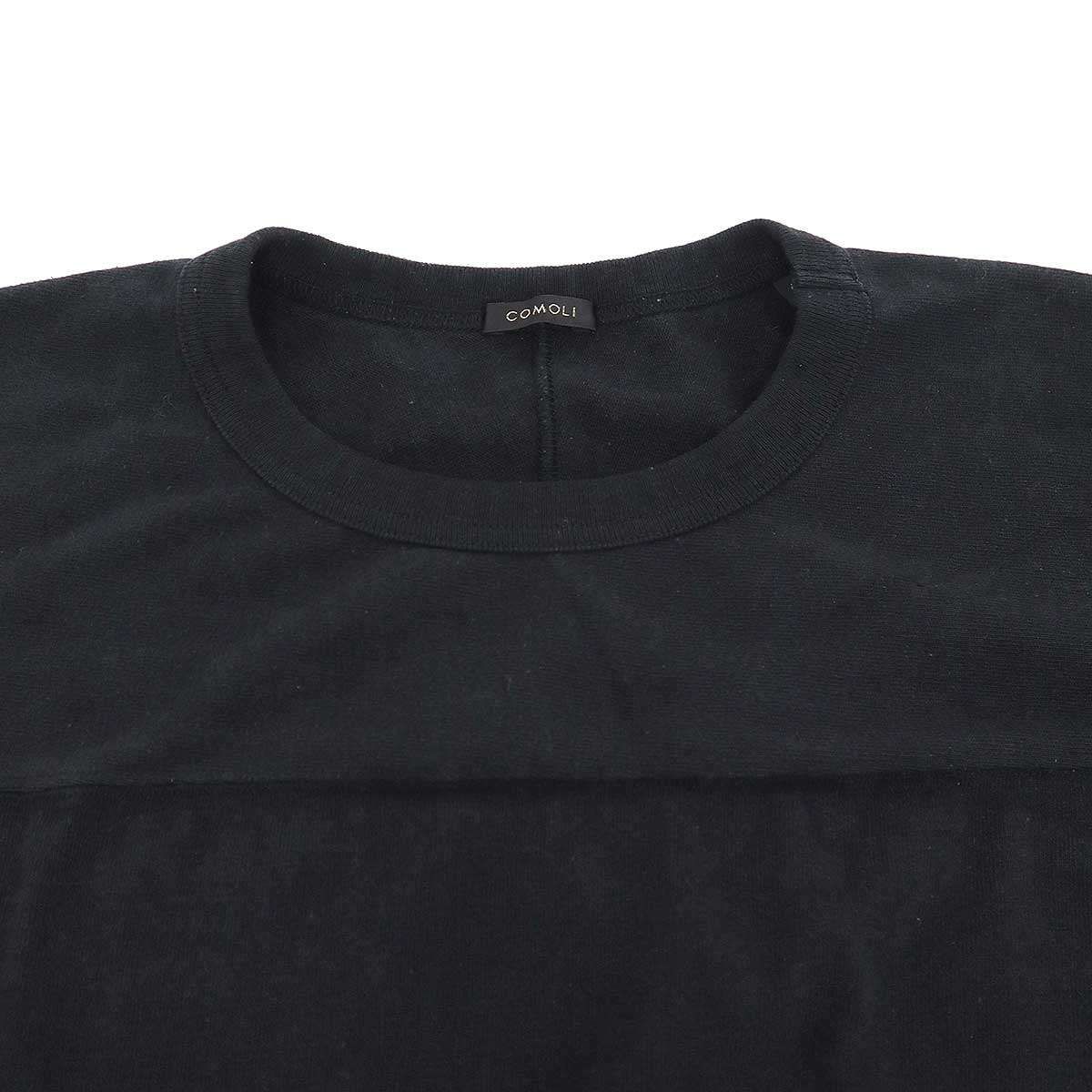 COMOLI コモリ 23AW フットボールTシャツ Y03-05004 ブラック 3-商品の 