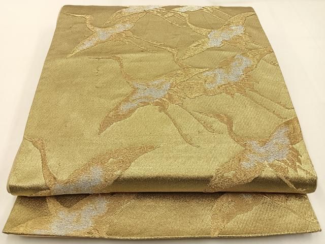 平和屋着物◎六通柄袋帯 飛鶴文 金銀糸 正絹 逸品 BAAW9426hj - メルカリ
