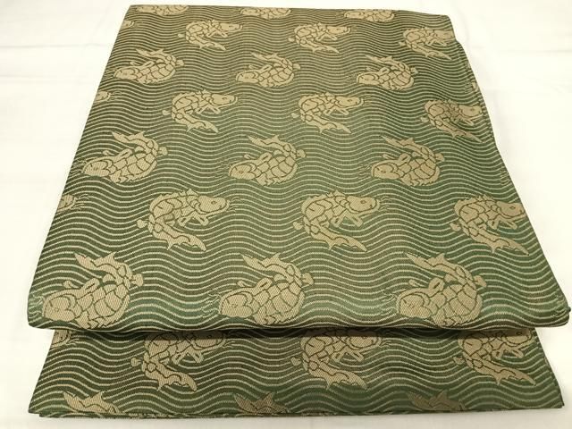 平和屋着物◎丸帯　荒磯　正絹　逸品　AABI0915yx