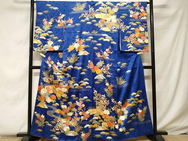 平和屋着物■訪問着　駒刺繍　松竹梅花文　金彩　正絹　逸品　CABF4253ev 平和屋着物□訪問着 駒刺繍 松竹梅花文 金彩 正絹 逸品 CABF4253ev
