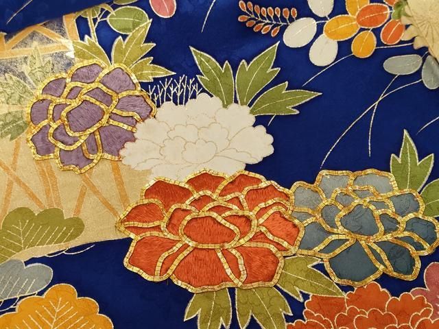 平和屋着物■訪問着　駒刺繍　松竹梅花文　金彩　正絹　逸品　CABF4253ev 平和屋着物□訪問着 駒刺繍 松竹梅花文 金彩 正絹 逸品 CABF4253ev