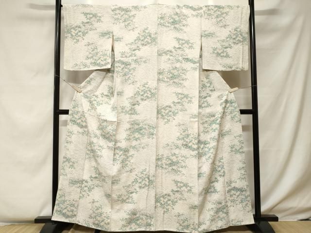 平和屋着物▽上質な小紋　単衣　花唐草文　暈し染め　正絹　逸品　CAAV8880gh 平和屋着物▽上質な小紋 単衣 舞花文 暈し染め 正絹 逸品 CABF7708th