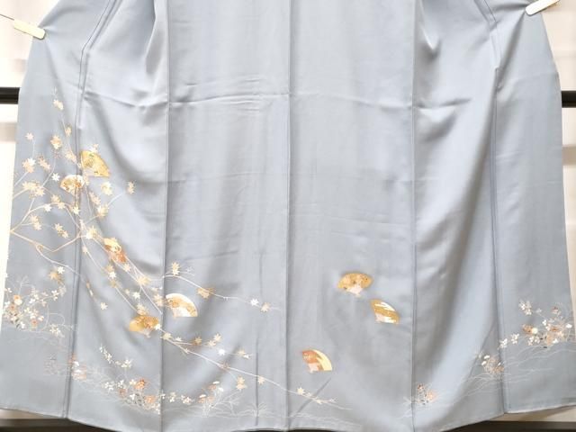 平和屋着物■訪問着　駒刺繍　扇面花文　金彩　正絹　逸品　CABF4263ev 平和屋着物□訪問着 駒刺繍 扇面花文 金彩 正絹 逸品 CABF4263ev