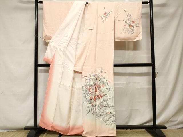 平和屋着物■訪問着　誰が袖枝花文　暈し染め　金彩　正絹　逸品　CABF4268ev 平和屋着物□訪問着 誰が袖枝花文 暈し染め 金彩 正絹 逸品 CABF4268ev