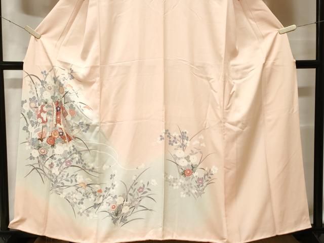 平和屋着物■訪問着　誰が袖枝花文　暈し染め　金彩　正絹　逸品　CABF4268ev 平和屋着物□訪問着 誰が袖枝花文 暈し染め 金彩 正絹 逸品 CABF4268ev