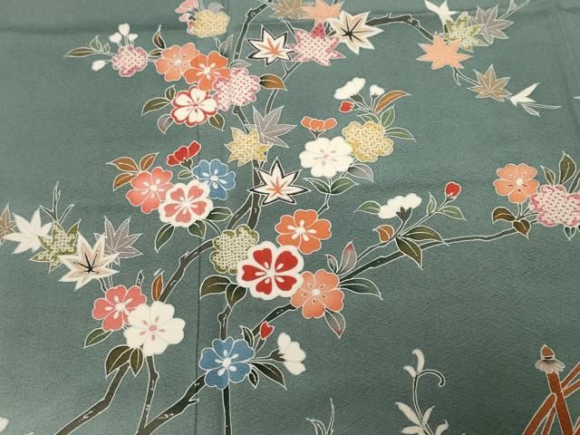 平和屋着物■訪問着　流水枝花文　暈し染め　正絹　逸品　CABF4272ev 平和屋着物□訪問着 流水枝花文 暈し染め 正絹 逸品 CABF4272ev - メルカリ