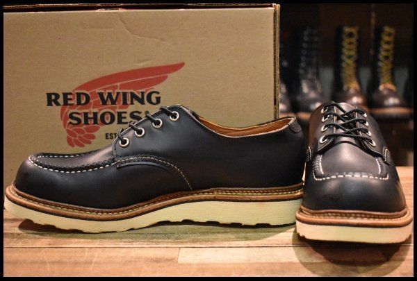 【8.5D 箱付 美品 10年】レッドウィング 8106 オックスフォード 黒 ブラッククローム モックトゥ ローカット ブーツ redwing HOPESMORE【GD160】