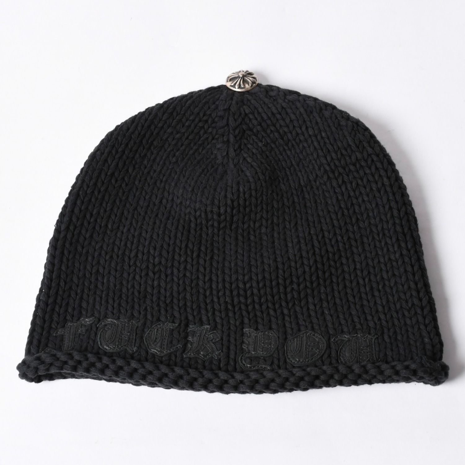 Chrome Hearts 黒 ニット帽 大人気！ CHROME HEARTS CH Cross CH PLUS Wool Beanie ビーニー