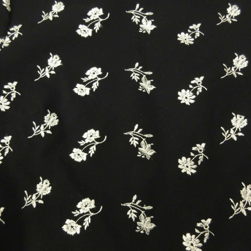 アーデム Erdem 美品 カットソー 花柄 刺繍 五分袖 UK8 黒 ブラック