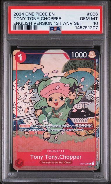 PSA10】トニートニー・チョッパー(C☆){赤}〈ST01-006〉[英語版1st