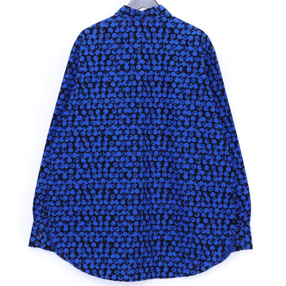Louis Vuitton パーフォレーテッドモノグラムパターン 長袖シャツ サイズXS ブルー ブラック RM192M ORS HHS20W LOUIS VUITTON】ルイヴィトン『パーフォレーテッドモノグラム 長袖