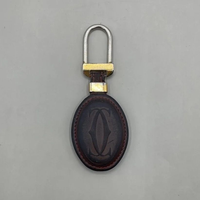 美品 Cartier カルティエ キーホルダー キーリング マストライン ロゴ 