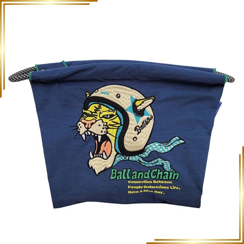【新品】 [Ball & Chain] ボールアンドチェーン 正規品 ヘルメットタイガー ポーチ HELMET TIGER POUCH Lサイズ ファスナー付きポーチ 小物 刺繍 ギフト 301416 (NAVY, L) 0