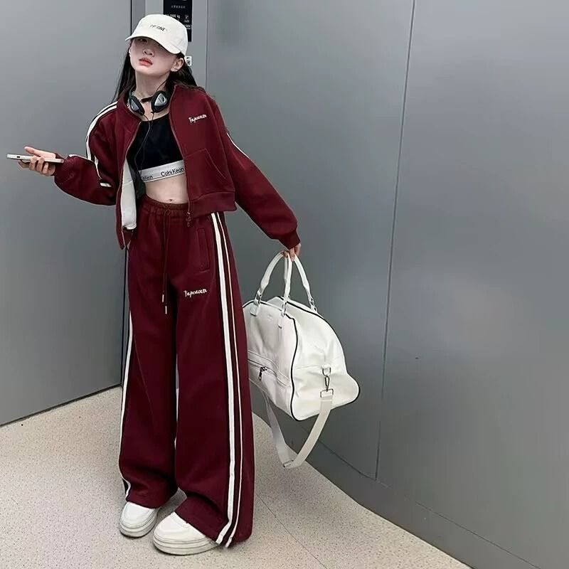 キッズかわいい長袖ジャージ 130 140 150 160 170おしゃれ大人レッド赤