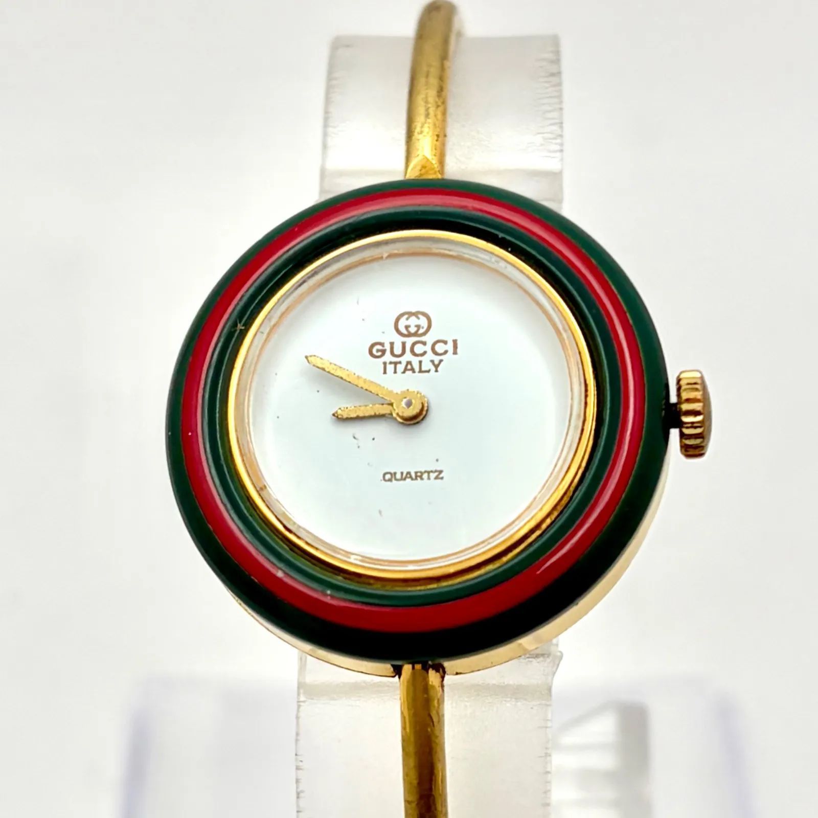 新品電池】GUCCI グッチ チェンジベゼル レディース 腕時計 バングル