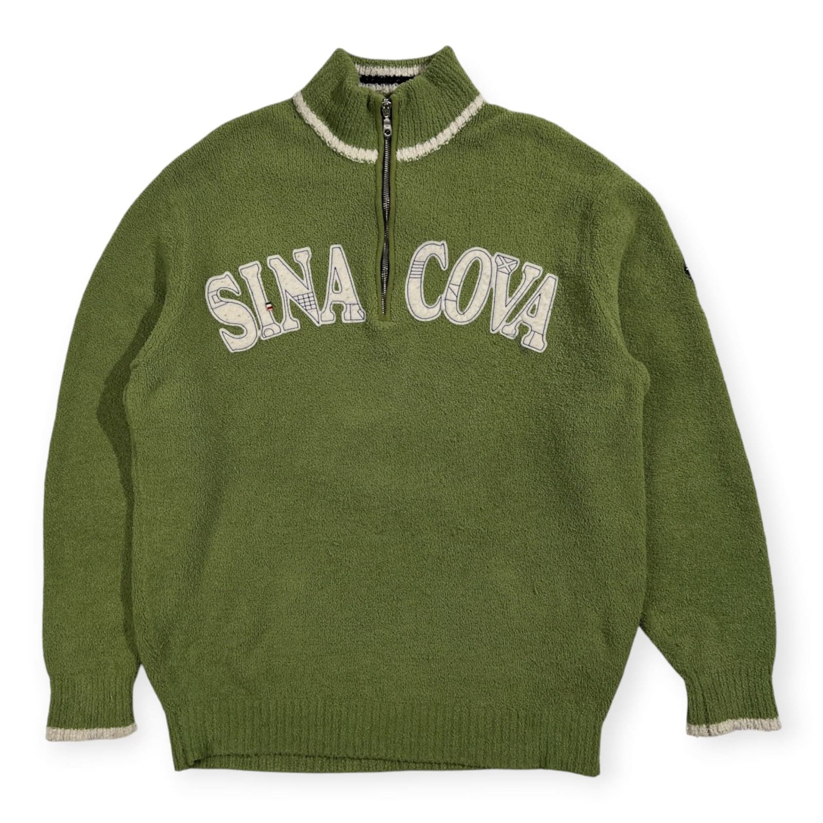 SINA COVA シナコバ ロゴ入り ハーフジップ パイル トレーナー シャツ サイズ 2L /グリーン系/メンズ