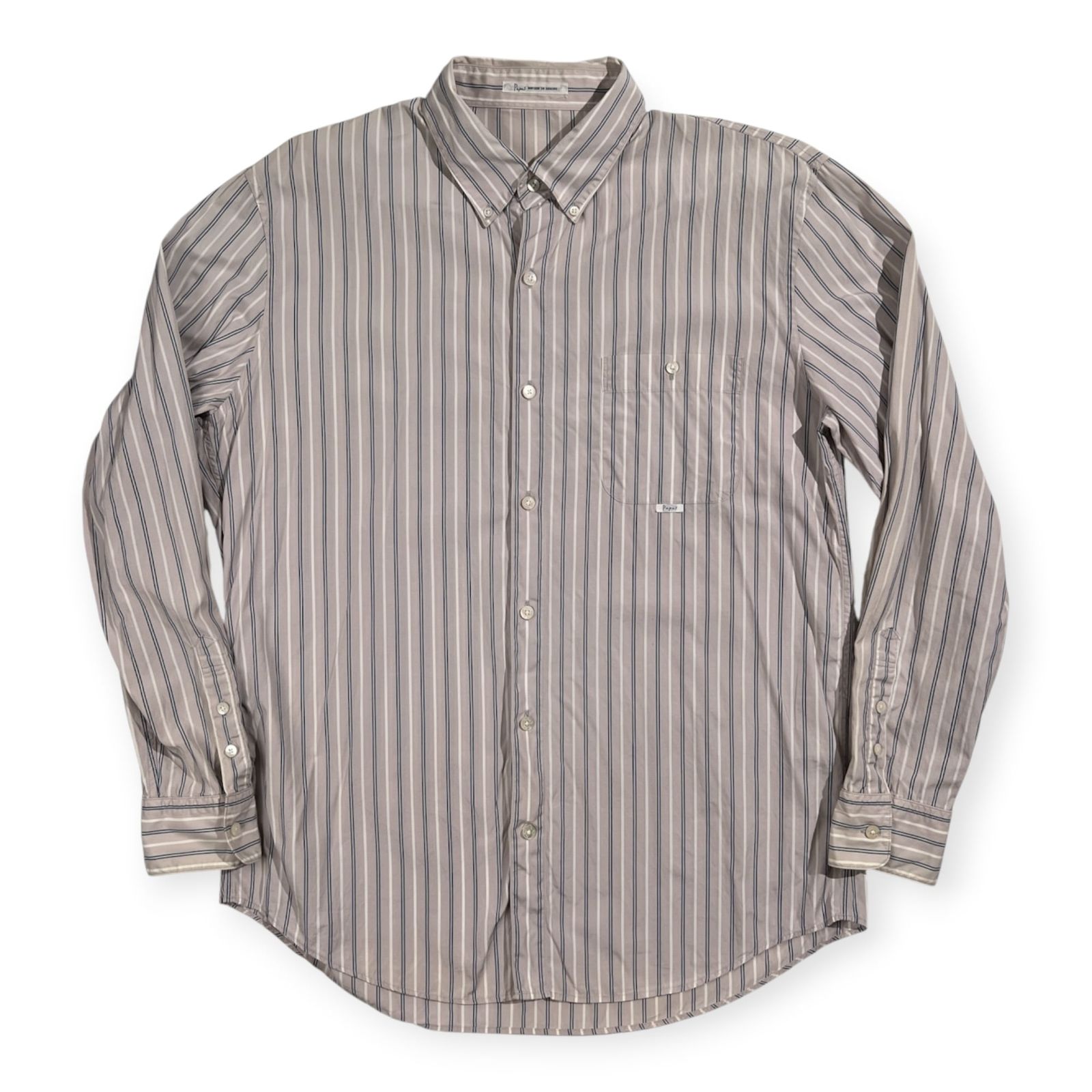 名作【定価3.5万】Papas パパス BD 長袖シャツ L(50) コットン 
