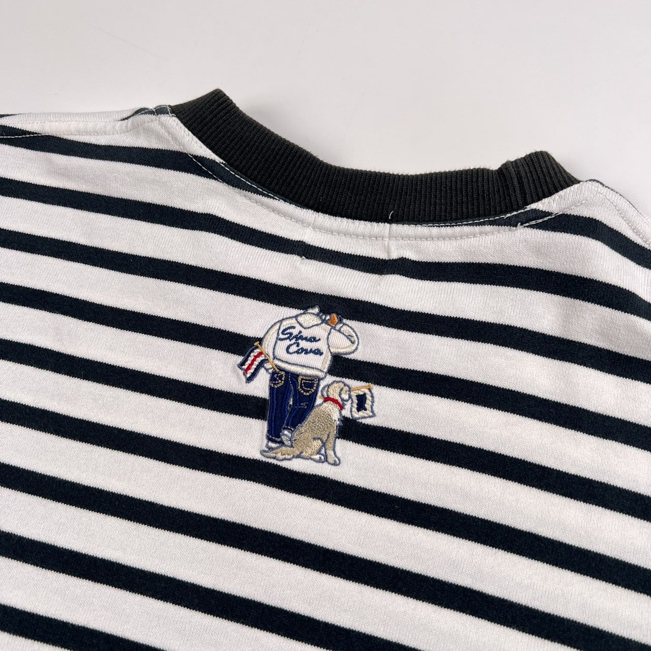 SINA COVA シナコバ 刺繍入り マリン ボーダー 長袖Tシャツ カットソー