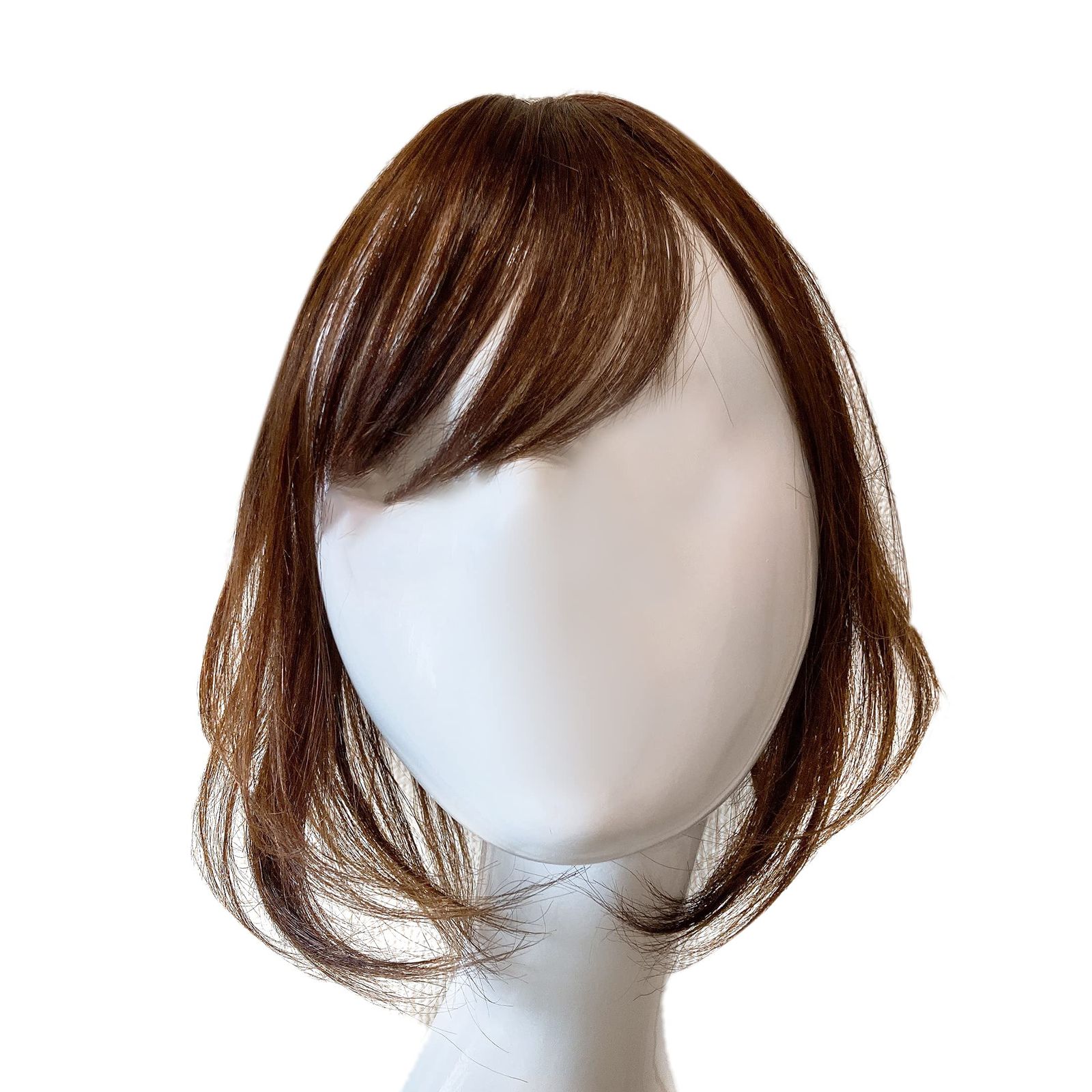 Luce brillare 部分ウィッグ 人毛100% ヘアピース トップピース トップカバー 白髪カバー 前髪ウィッグ 自然 部分カツラ 医療用 浮かない かつら 女性 レディース つむじ 頭頂部 ストレート ボブ 30cm 艶髪美人 [ナチュラルブラウン]