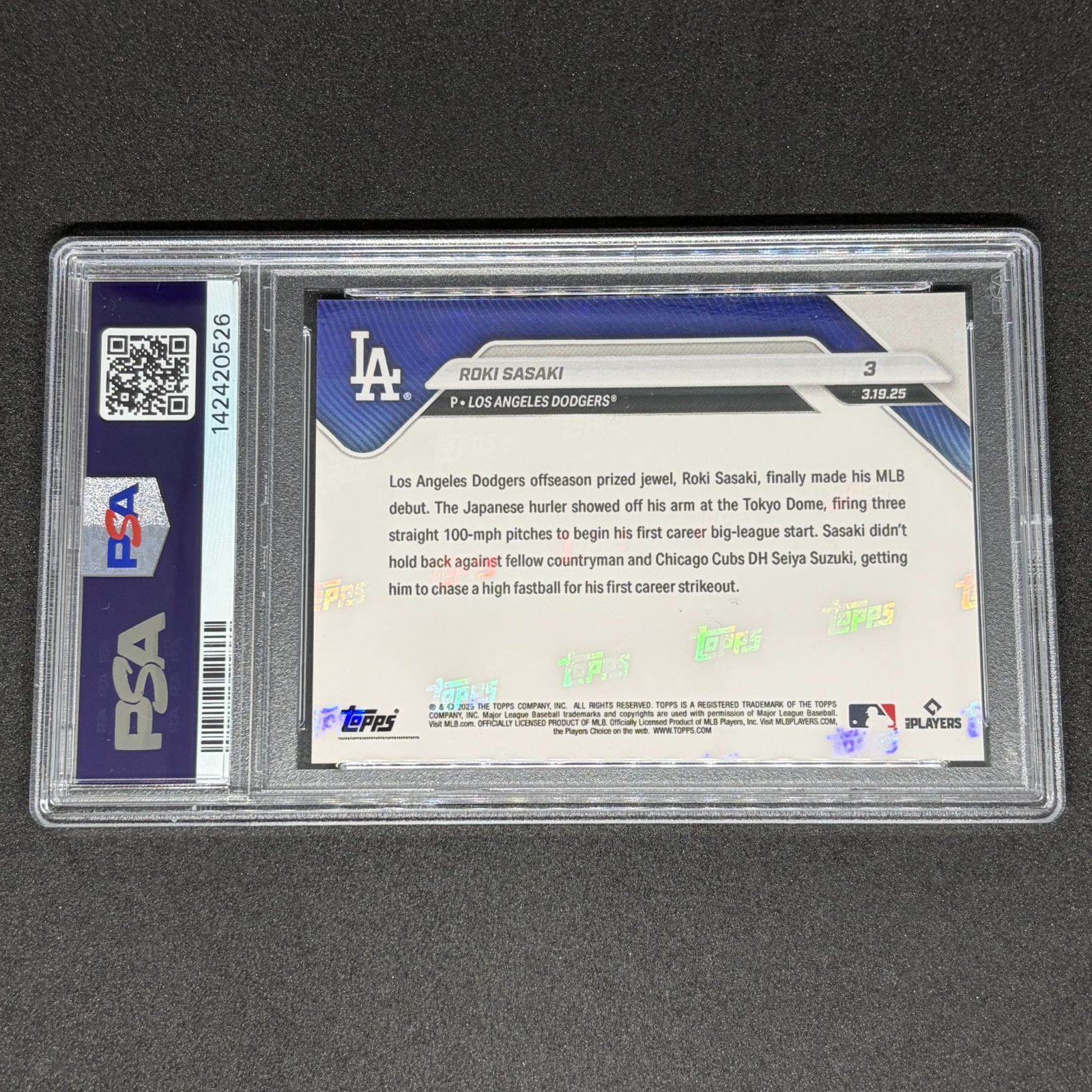 佐々木朗希 / Roki Sasaki TOPPS NOW トップス ナウ 2025 card 3 