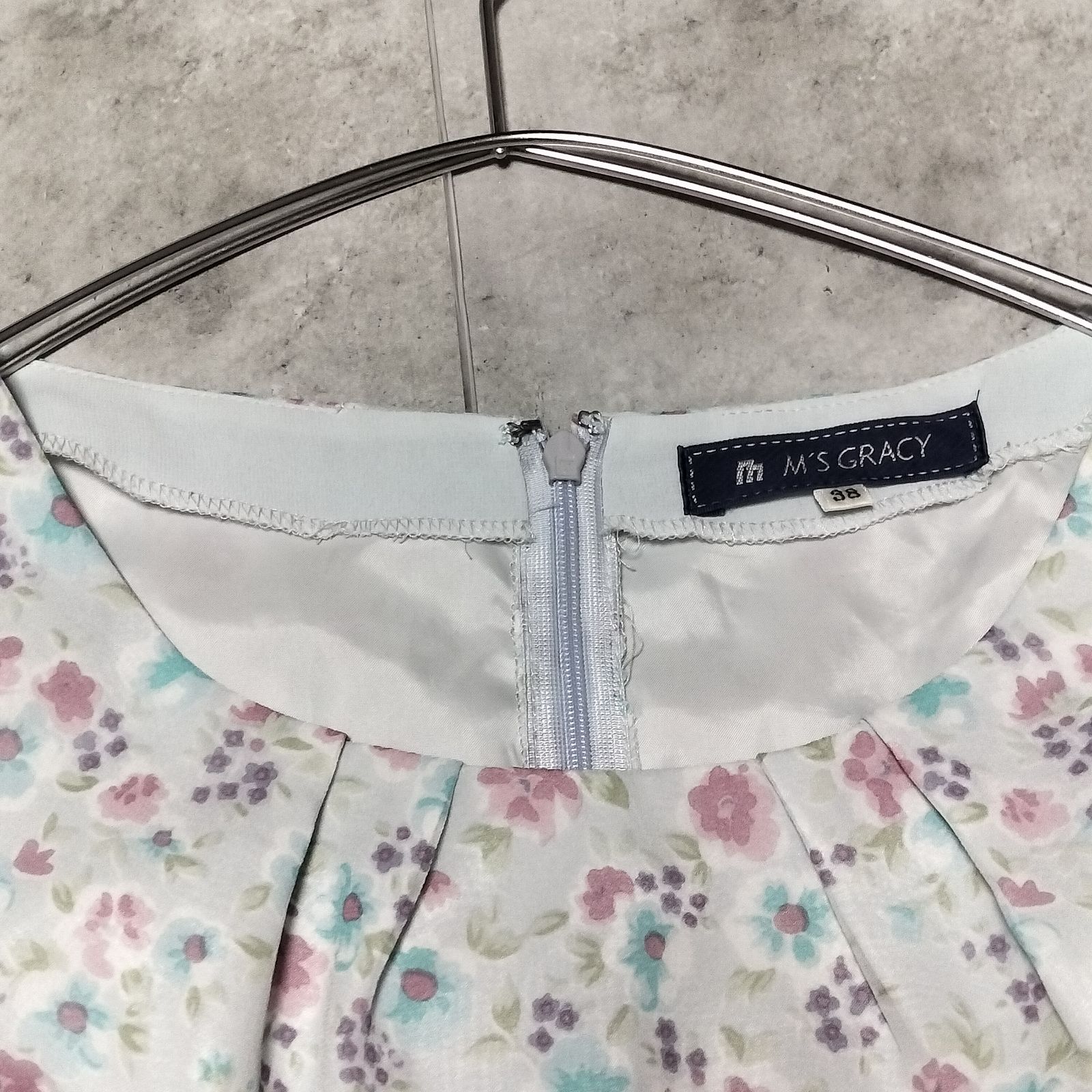 美品】M'S GRACY エムズグレイシー 花柄 フレンチスリーブ ロング