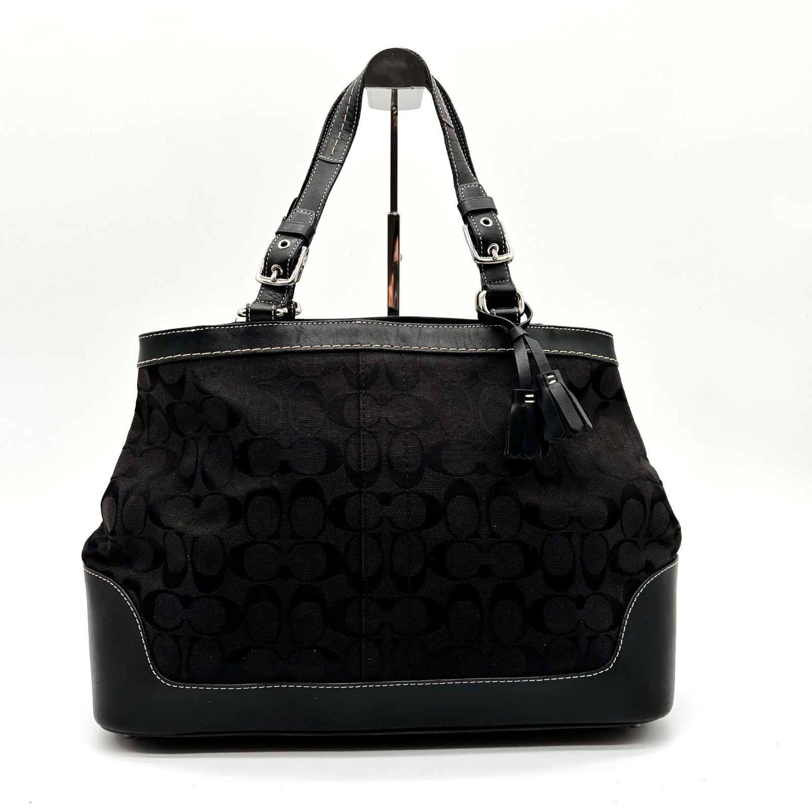 美品◎COACH コーチ シグネチャー トートバッグ ハンドバッグ A4可