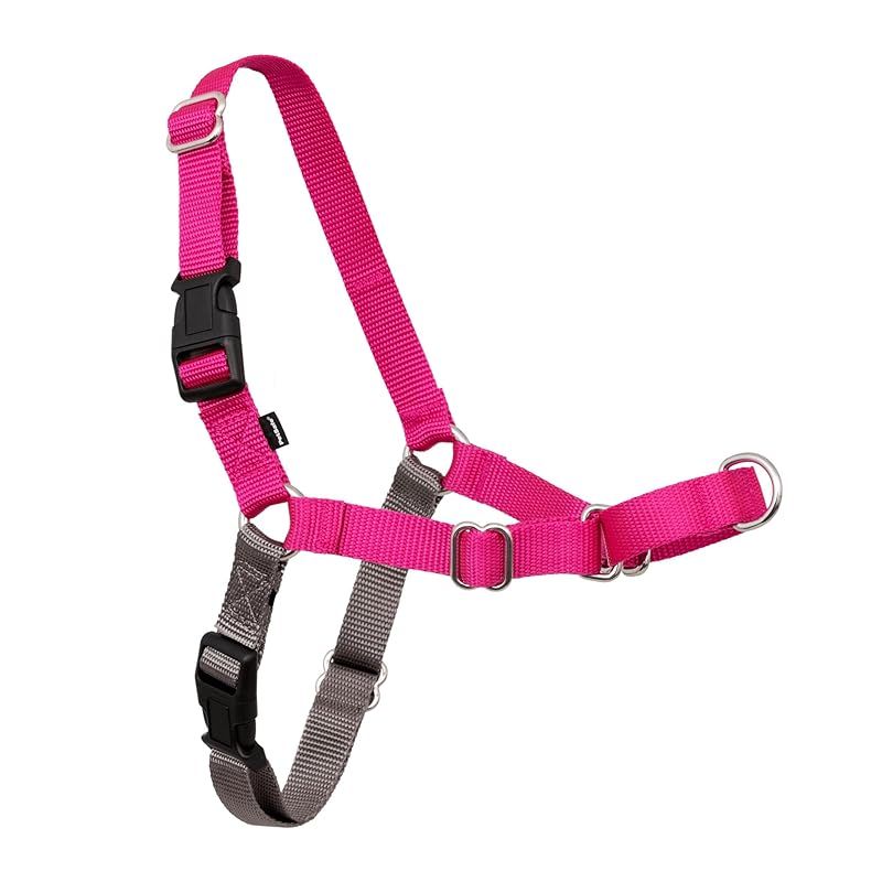 PetSafe(ペットセーフ) イージーウォークハーネス 犬用 引っ張り防止 散歩 トレーニング用ハーネス【S/Mサイズ ラズベリー&グレー】 1