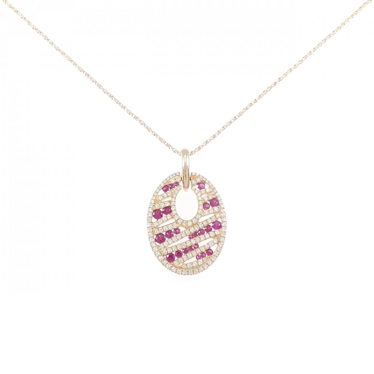 K18PG ルビー ネックレス 0.68CT - メルカリ