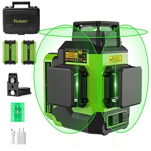 送料無料】Huepar グリーン レーザー墨出し器 フルライン 3x360° TYPE 