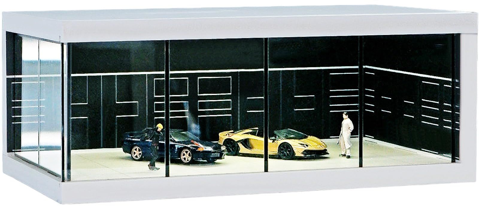 天玉堂 1/64 ジオラマ ガレージ ミニカー用 駐車展示場 LED照明付き
