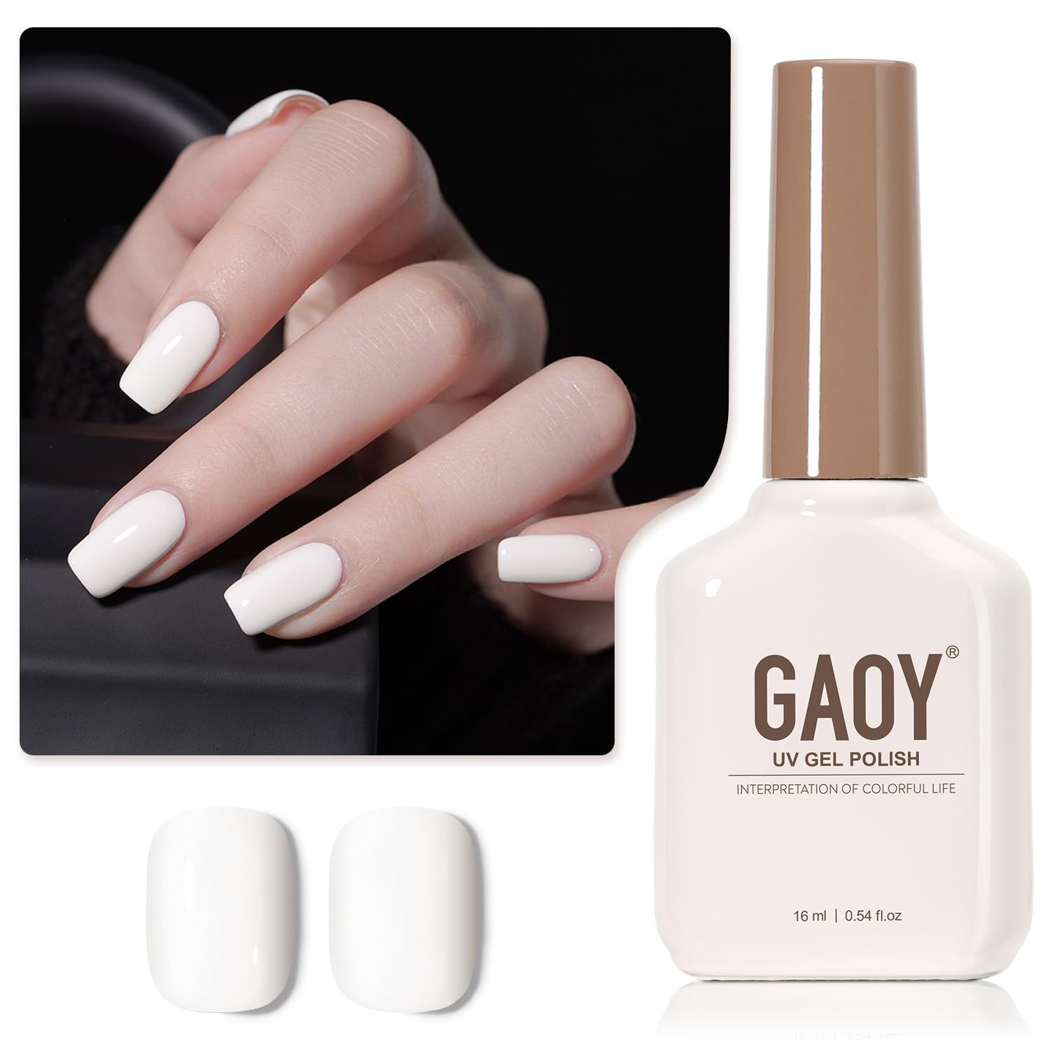 新品 GAOY ジェルネイル カラージェル 白 ホワイト 単色 16ml UV・LED