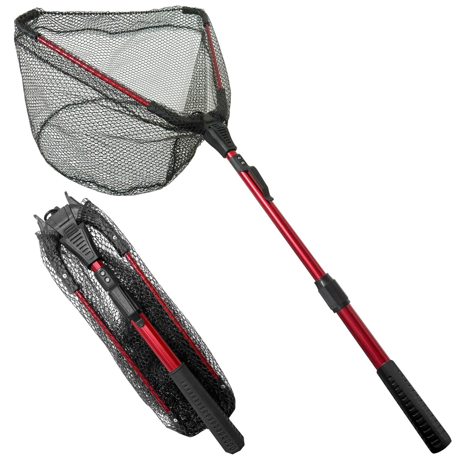 新品 ランディングネット 折りたたみ式 玉網 タモ網 魚に優しいラバー 