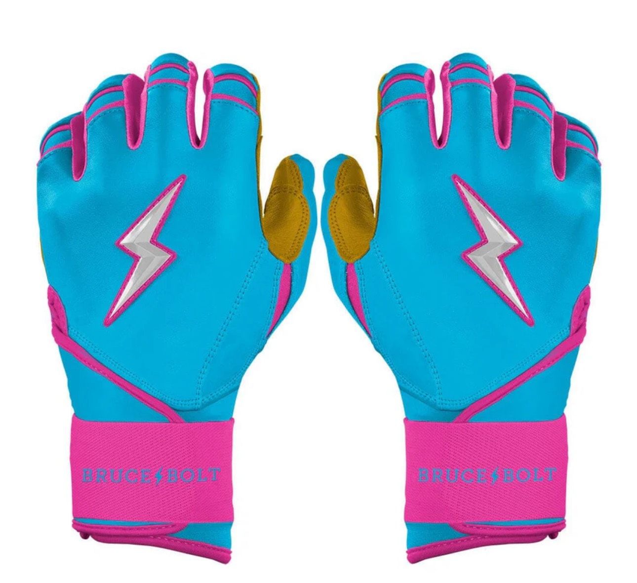 ブルースボルト　野球　ソフトボール　バッティンググローブ　ロングカフ　ブルーピンク　Harrison Bader Signature Series Long Cuff Batting Gloves - Blue/Pink