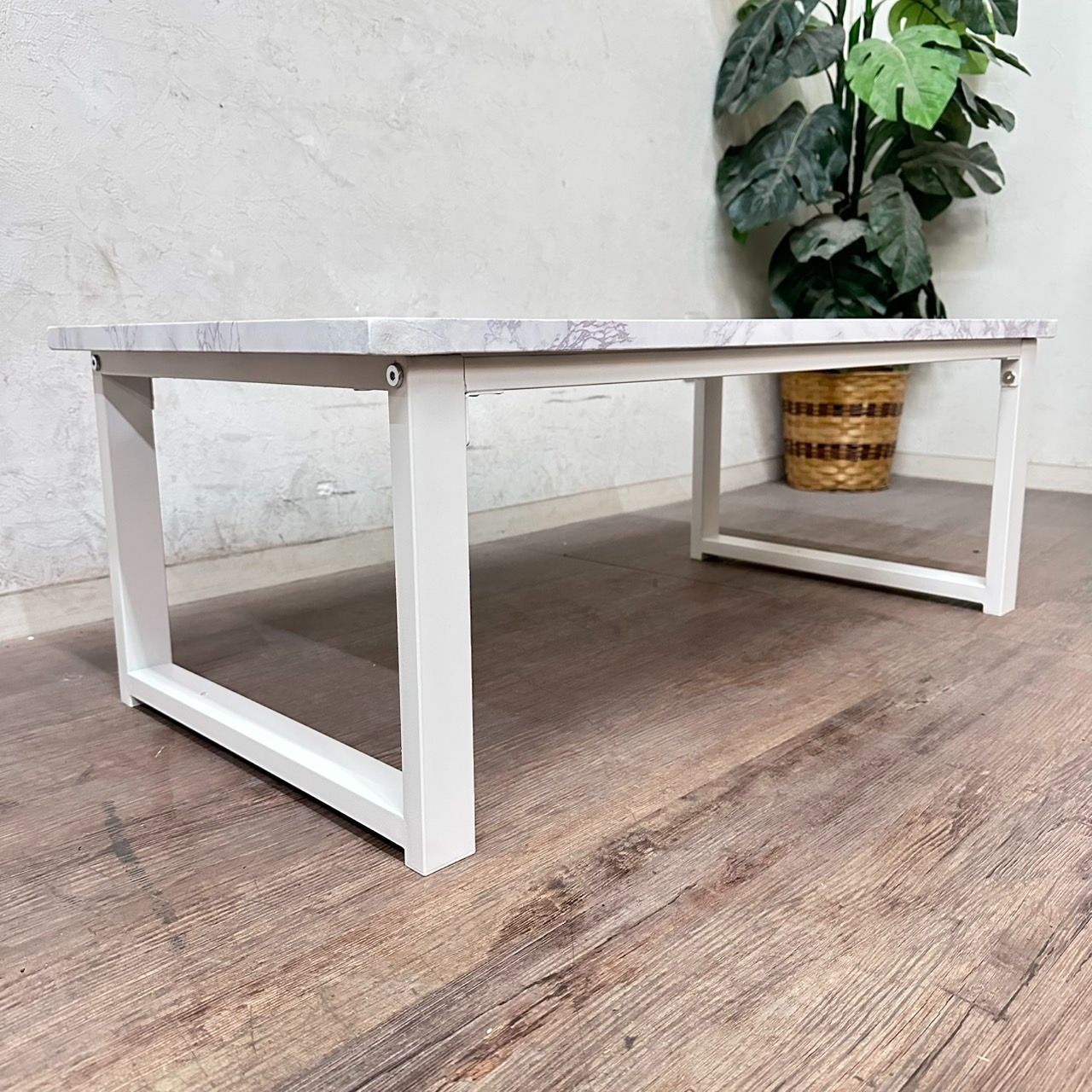 新品未使用】ローテーブル 90cm×45cm 大理石柄ブラック 楽天市場