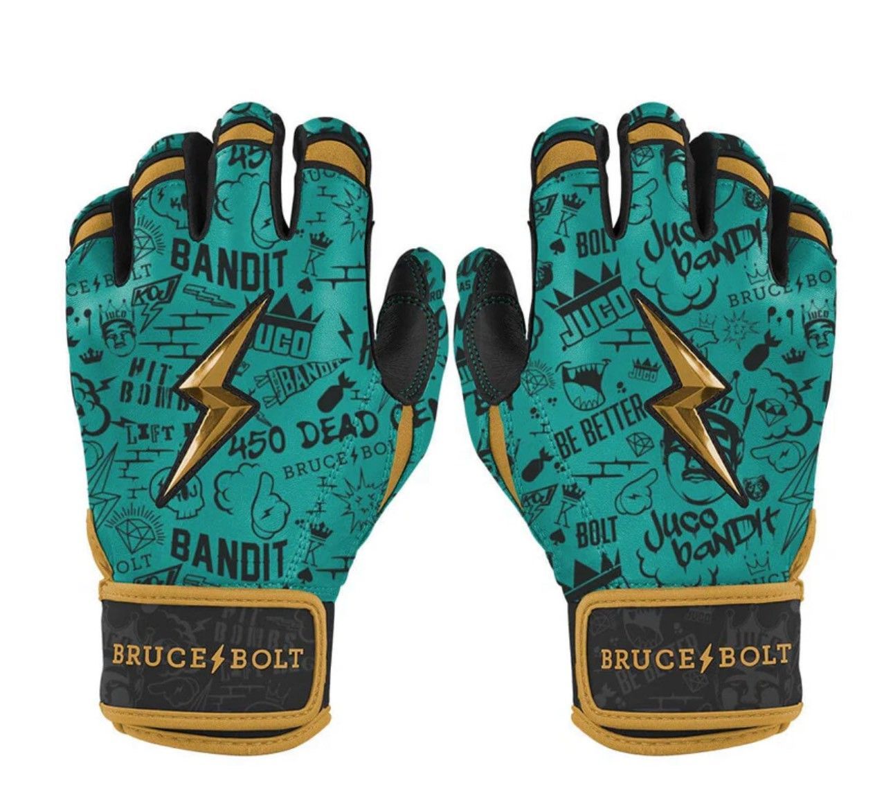 ブルースボルト　野球　ソフトボール　バッティンググローブ　ショートカフ　ミントブラック　King of JUCO Creator Series Short Cuff Batting Gloves - Mint/Black