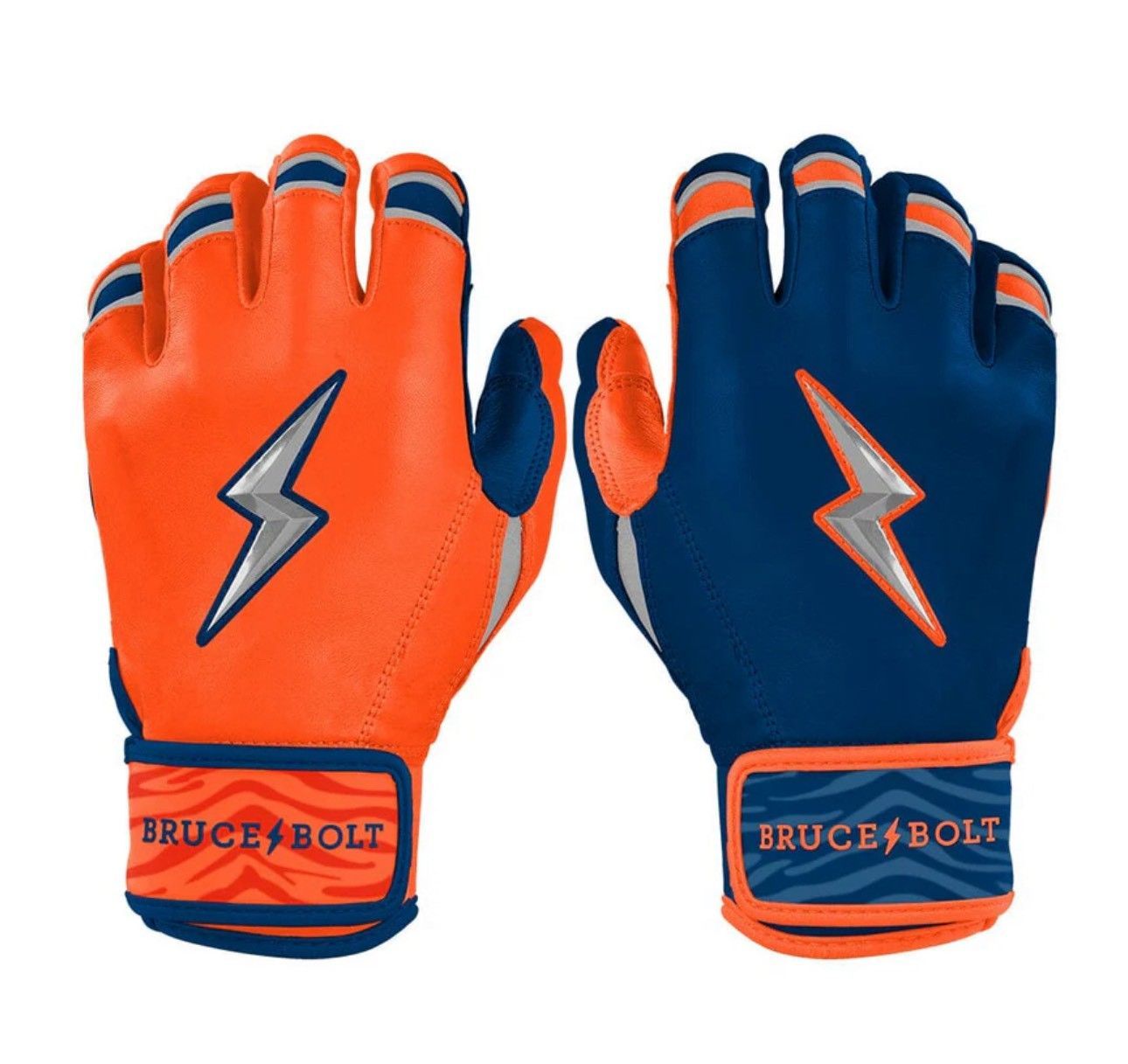 ブルースボルト　野球　ソフトボール　バッティンググローブ　ショートカフ Max Clark Signature Series Short Cuff Batting Gloves - Navy/Orange