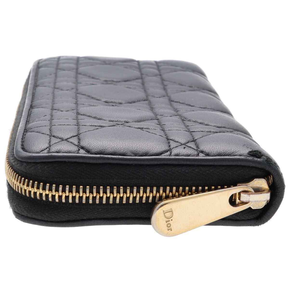 【中古】Dior ディオール LADY DIOR VOYAGEUR ウォレット S0007ONMJ_M900 ブラック レディディオール ヴォワヤージュ 長財布 カナージュ 25023633 RS Christian Dior - 【中古】Dior ディオール LADY DIOR VOYAGEUR