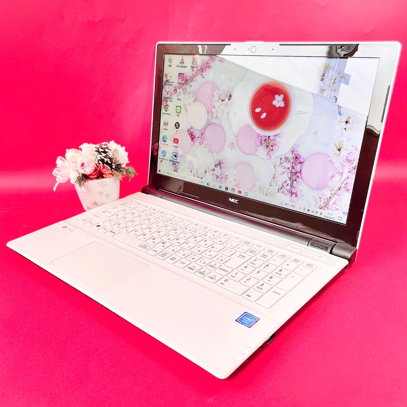 NEC❣️SSD240GB❣️WEBカメラ✨白ノートパソコン✨初心者向け☘️事務