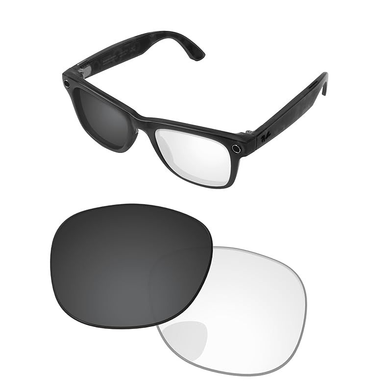【新品】 PapaViva 調光 交換レンズ For Ray-Ban Meta Wayfarer RW4008 53mm フォトクロミック 1