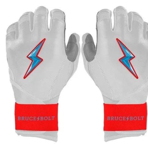 ブルースボルト　野球　ソフトボール　バッティンググローブ　ロングカフ マイアミホワイト　Bear Series Long Cuff Batting Gloves - Miami White