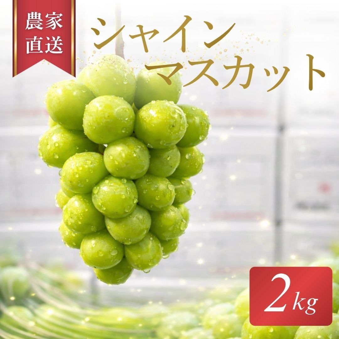 特秀・3〜4房】岡山県産シャインマスカット2kg（3〜4房）贈答用/送料 