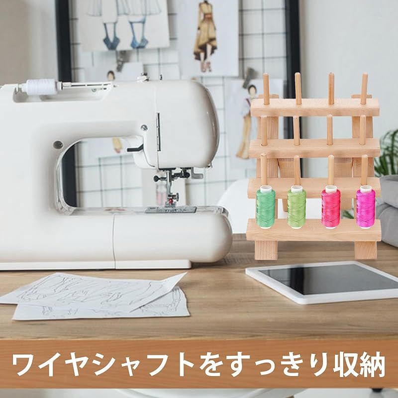 く*）様 ★DIY ★木製 ミシン糸巻き収納ラック (ラックのみ)糸は売り切れま 新品】 seimeinoki 木製糸巻きラック 16スプール 糸ホルダー ミニ 糸