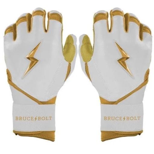 ブルースボルト　野球　ソフトボール　バッティンググローブ　ロングカフ　ホワイト　ゴールド　Gold Series Long Cuff Batting Gloves - White/Gold