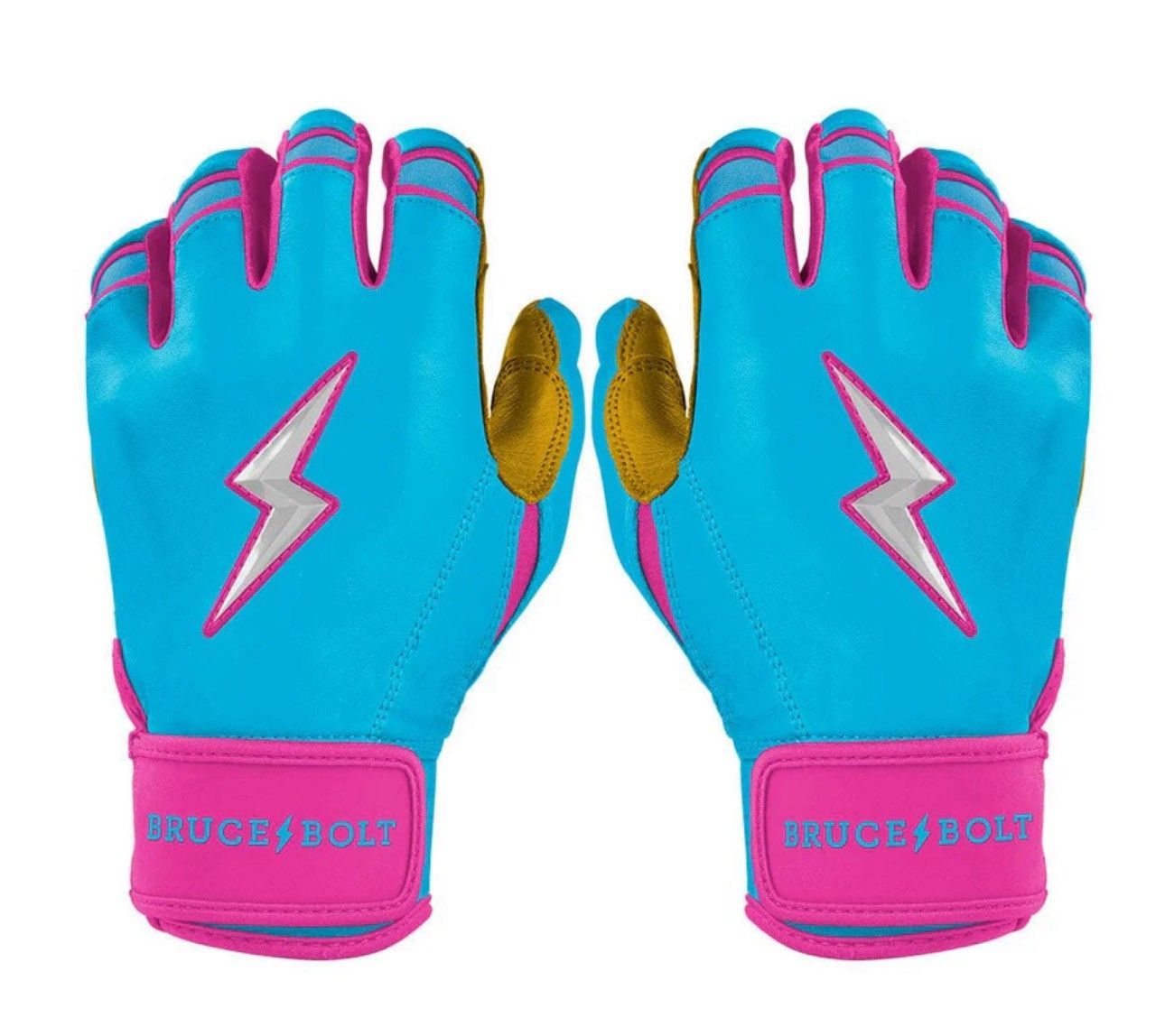 ブルースボルト　野球　ソフトボール　バッティンググローブ　ショートカフ　ブルーピンク　Harrison Bader Signature Series Short Cuff Batting Gloves- BLUE/PINK